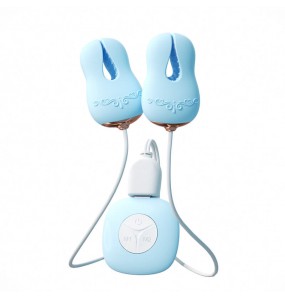 ROSELEX - Breast Clamp Enchanter Remote-Controlled Vibrator (Chargeable - Blue)